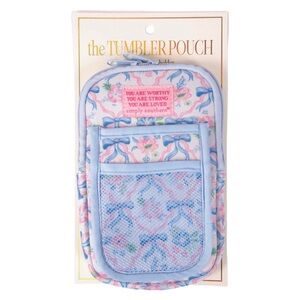 Simply Southern Tumbler Pouch Wallet Phone Holder Bow Floral Blue Pink NEW
